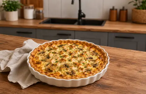 Пирог с копченой курицей и грибами рецепт
