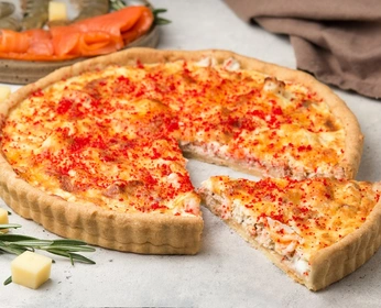 Пирог с рыбой и креветками 