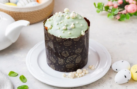 Кулич творожный с начинкой фисташка 320гр